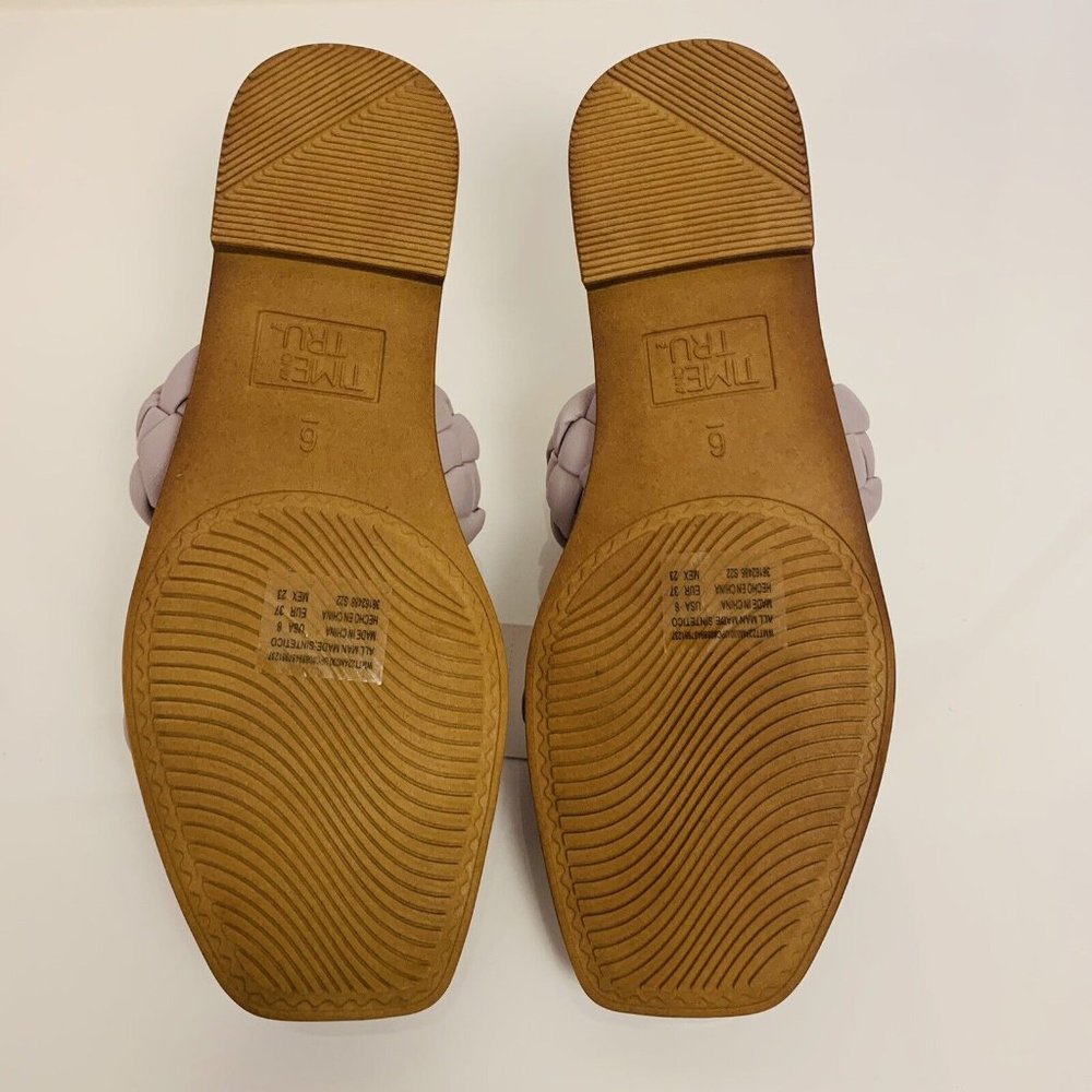 Time and Tru Women's Braided Two Band Sandals - Picture 7 of 8